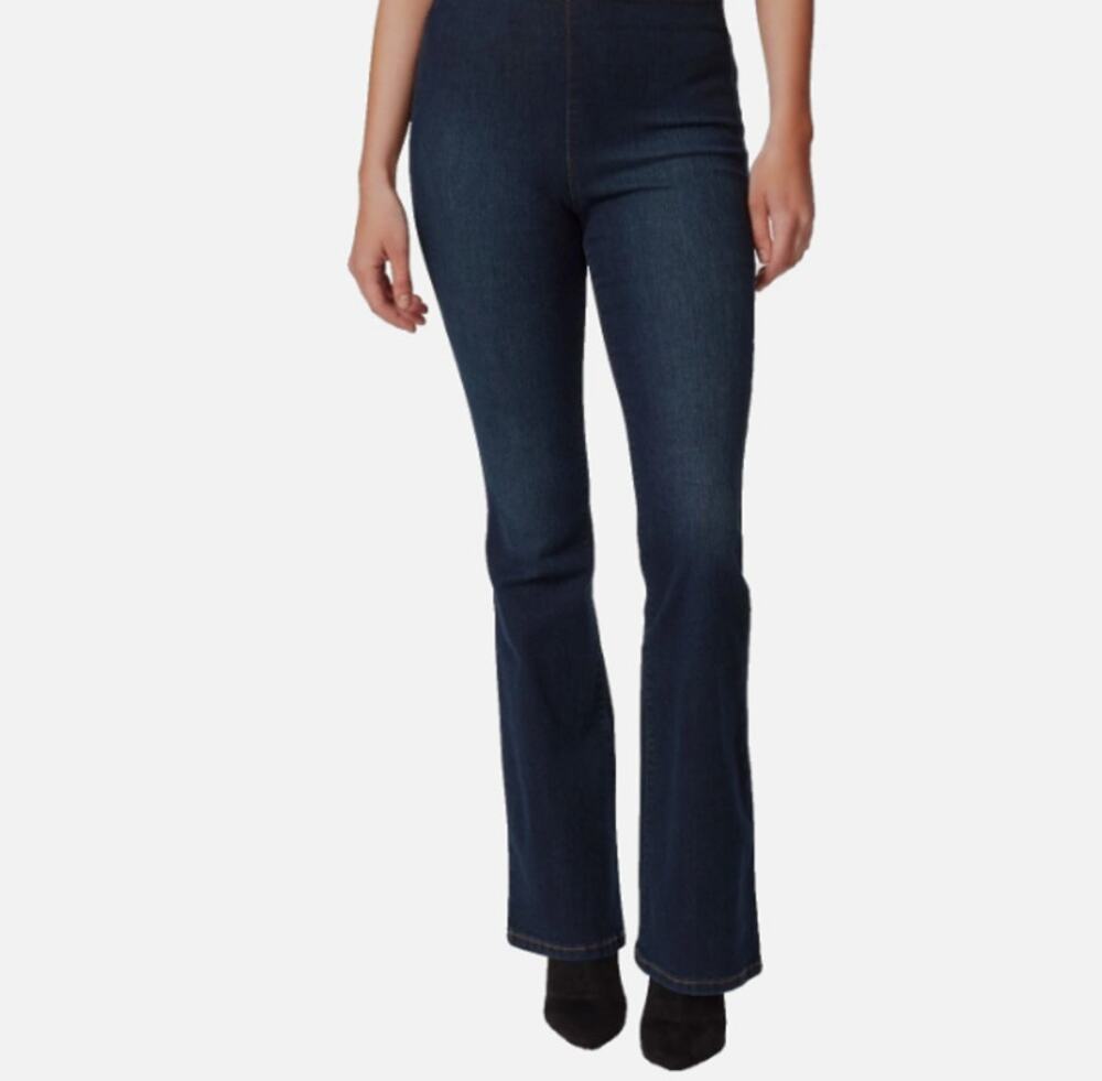 Jessica Simpson Womens Pull On Flare Jeans Size 31x31 Dark Elastic Waist Hippie